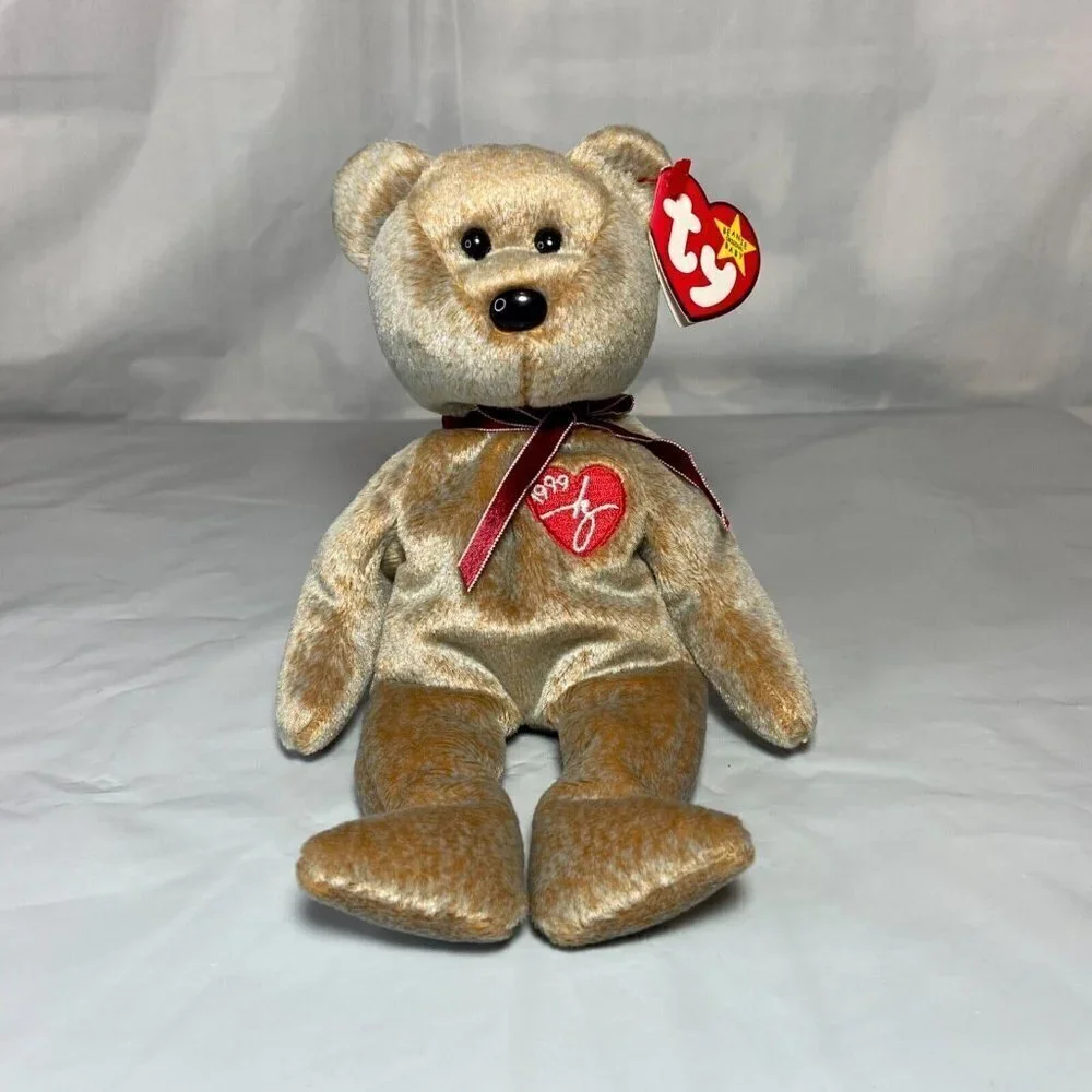 Ty Beanie‎ Baby 1999 Signature Bear Retire P.E. Pellets Tag Errors MWMT Rare Vtg
